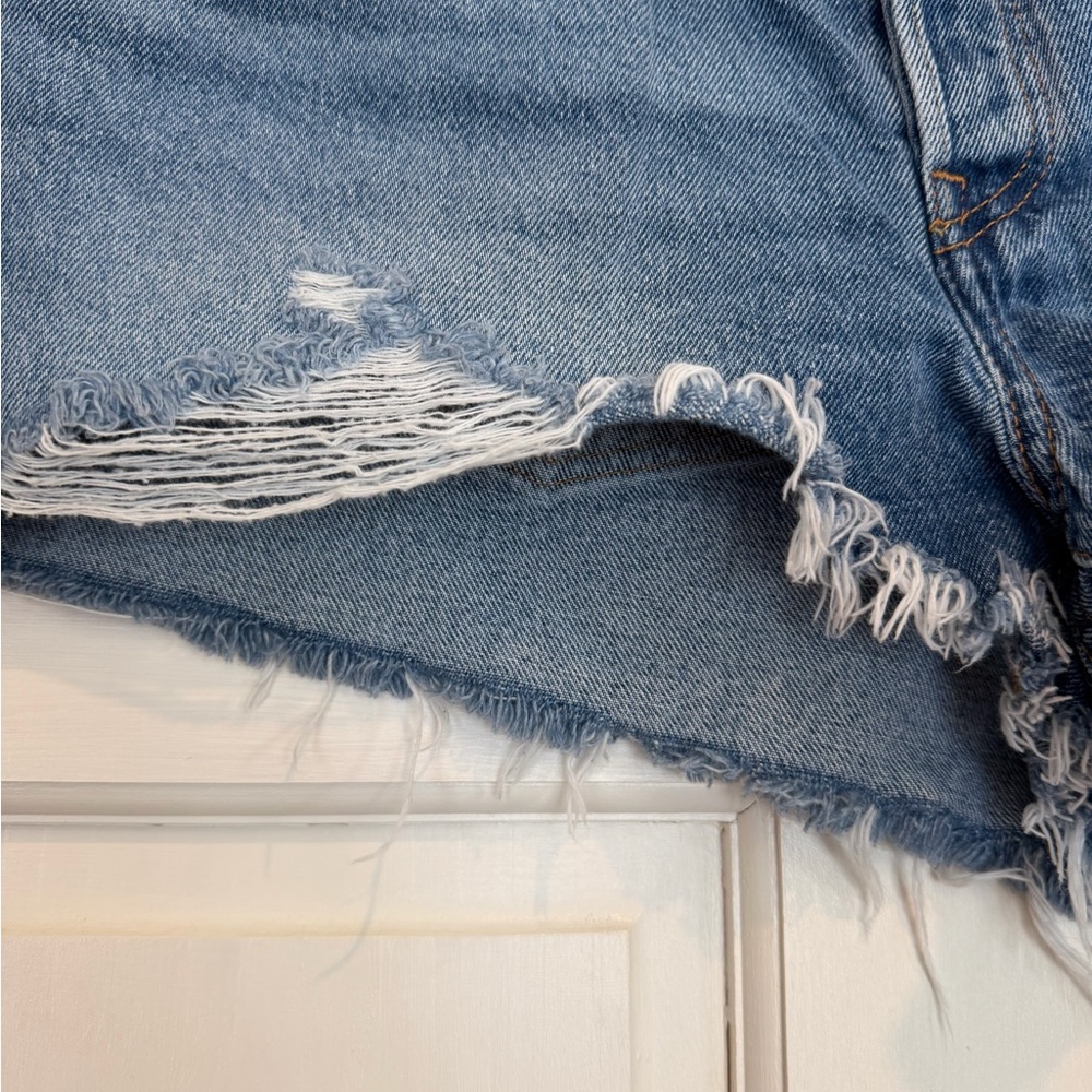 Levi's Distressed Blue Denim Cutoff Shorts - Picture 2 of 6